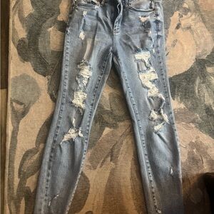 Judy Blue Ripped Light Denim Skinny Jeans